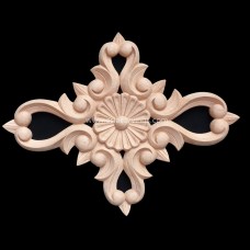 FLR-23: Fret Carved Rectangular Rosette Flower